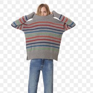 La Ligne Marin grey/rainbow striped sweater - M